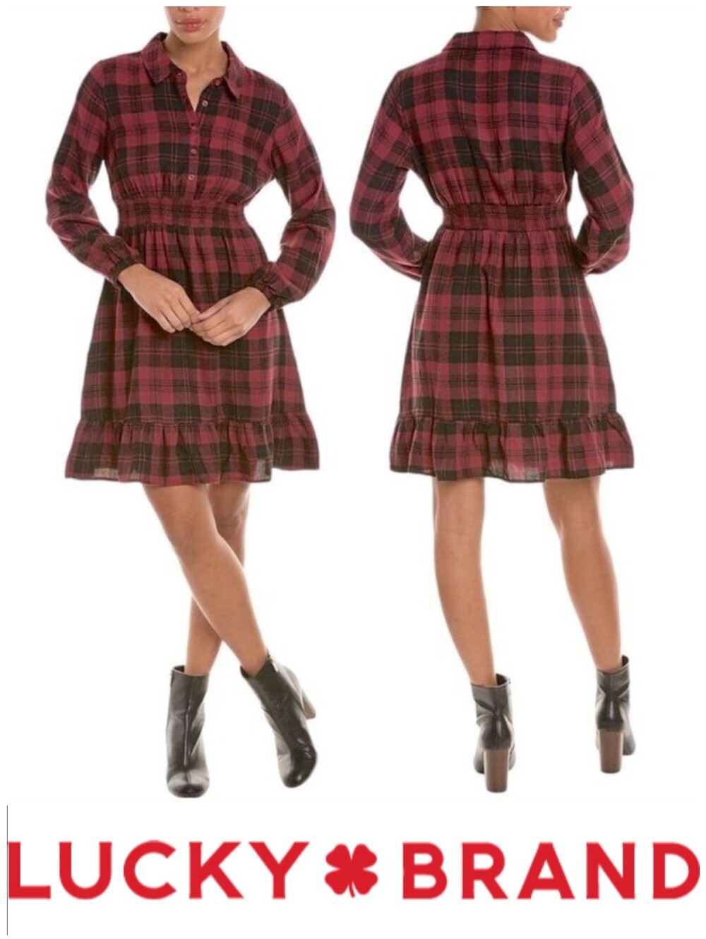 Flannel Ruffle Dress